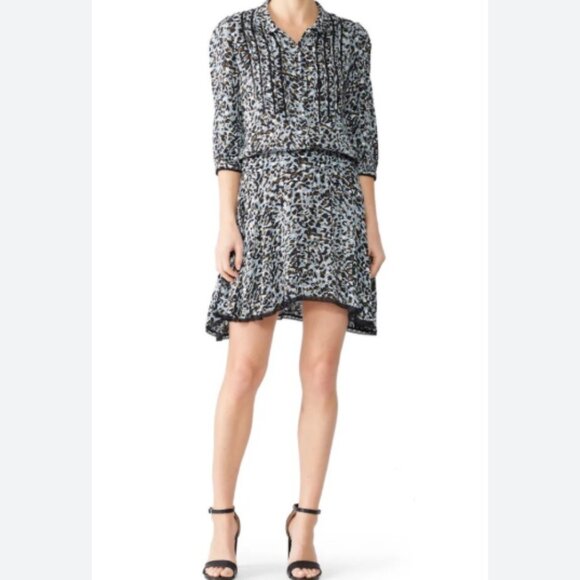Zadig & Voltaire Leopard Knee Length Dress Raspail Leo Crinkle Dress - Picture 1 of 10